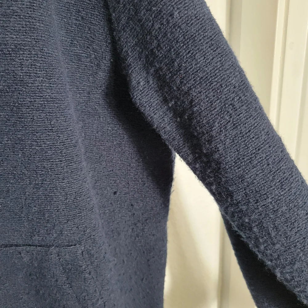 J Crew Wool-blend sweater fleece jacket CF336  Sz XL Navy